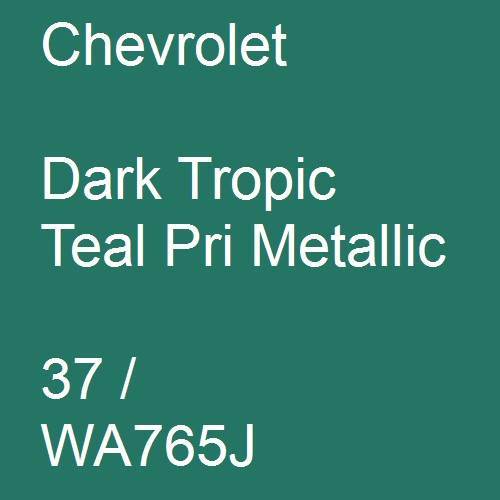 Chevrolet, Dark Tropic Teal Pri Metallic, 37 / WA765J.